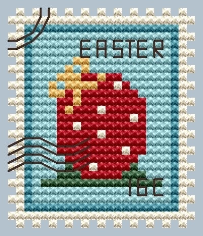 Easter Egg Postage Stamp Cross Stitch Pattern фото 1
