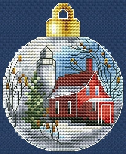 Christmas Bauble. Lighthouse 4 Cross Stitch Pattern фото 1