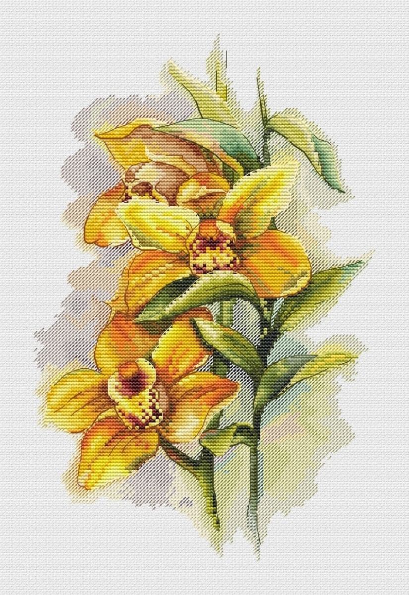 Sunny Orchid Cross Stitch Pattern фото 1