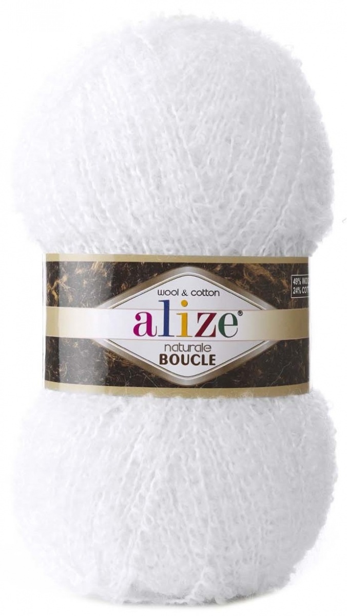 Alize Naturale Boucle, 49% Wool, 24% Cotton, 24% Acrylic, 3% Polyester 5 Skein Value Pack, 500g фото 2
