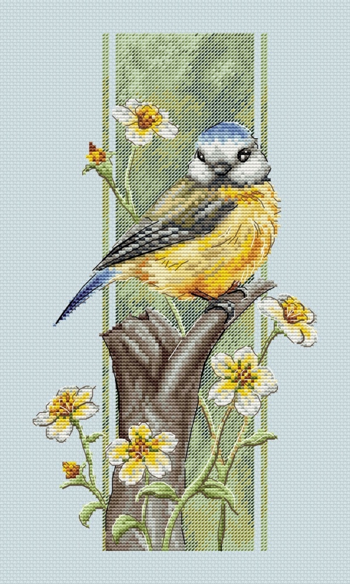 Feathered Summer. Titmouse Cross Stitch Pattern фото 2