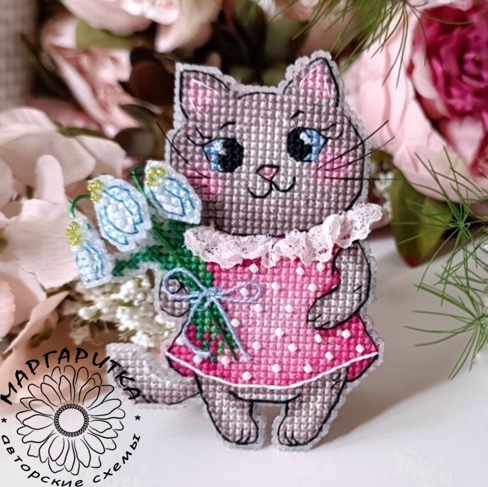 Cute Kitty Cross Stitch Pattern фото 1