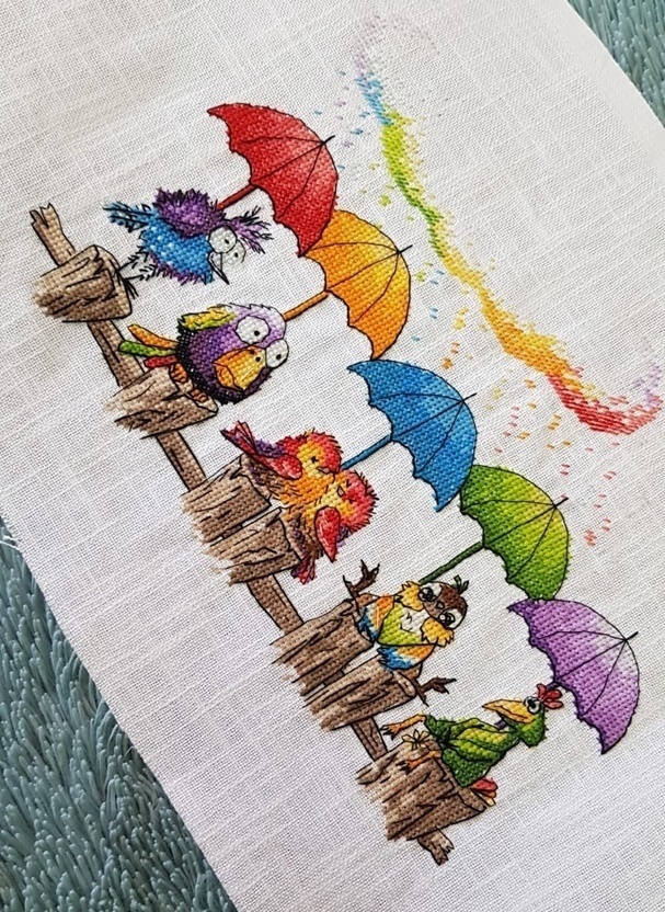 Rainbow Rain Cross Stitch Pattern фото 2