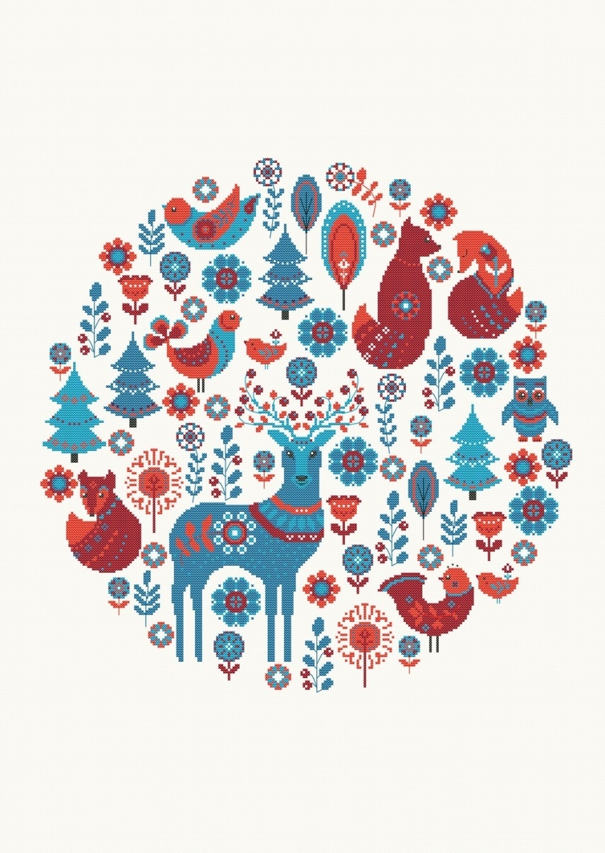 Christmas Sampler Round Cross Stitch Pattern фото 1