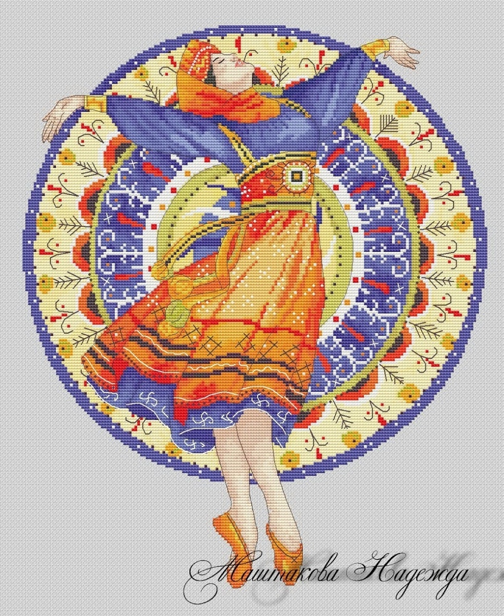 Vyatka Painting Cross Stitch Pattern фото 1