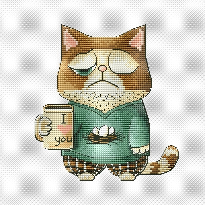 Morning Coffee Cross Stitch Pattern фото 2