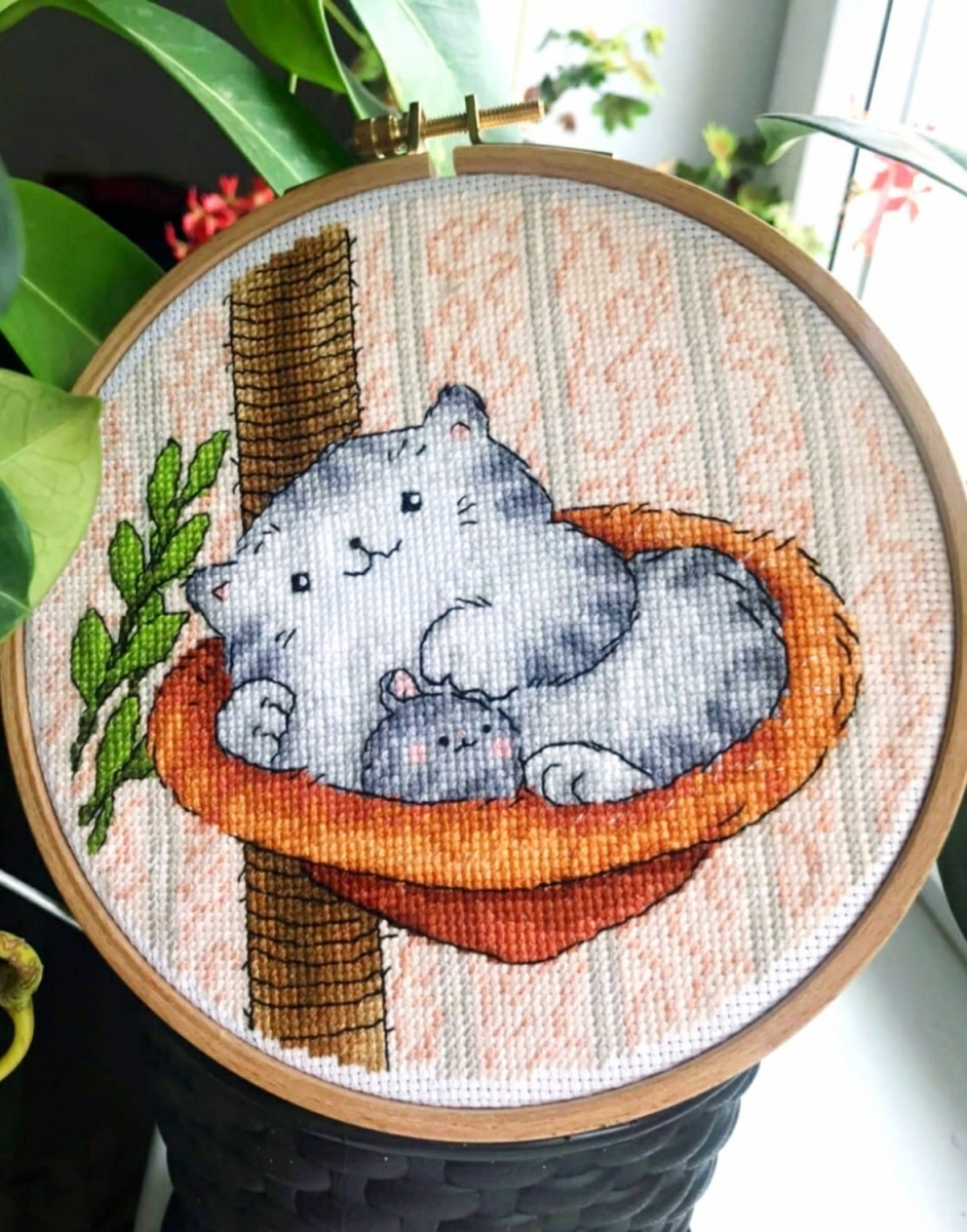 Cat in a Hammock Cross Stitch Pattern фото 2