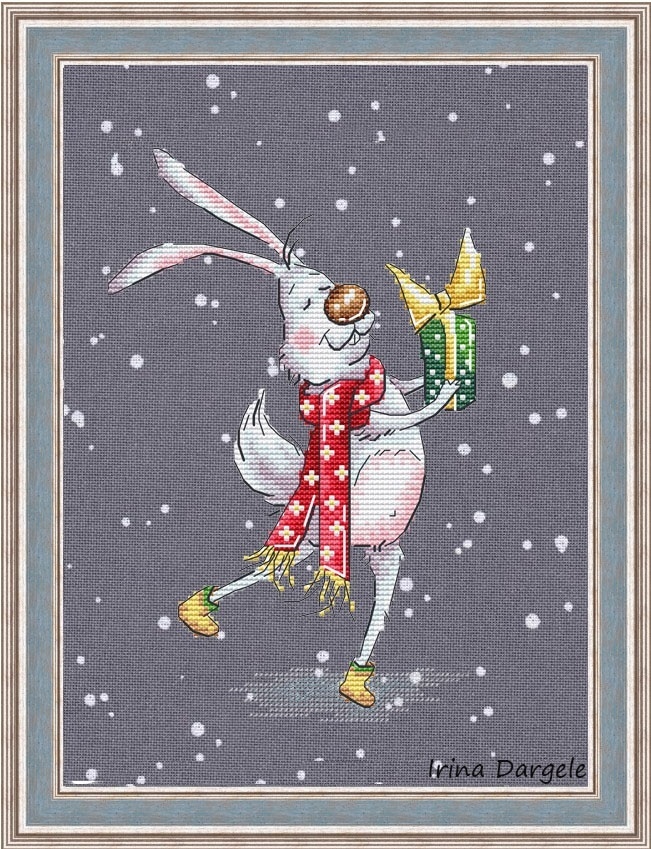 Winter Bunny Cross Stitch Pattern фото 1