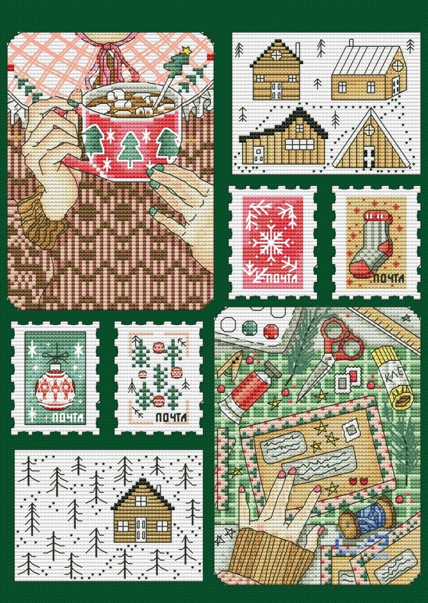 Warm Christmas Cross Stitch Pattern фото 1