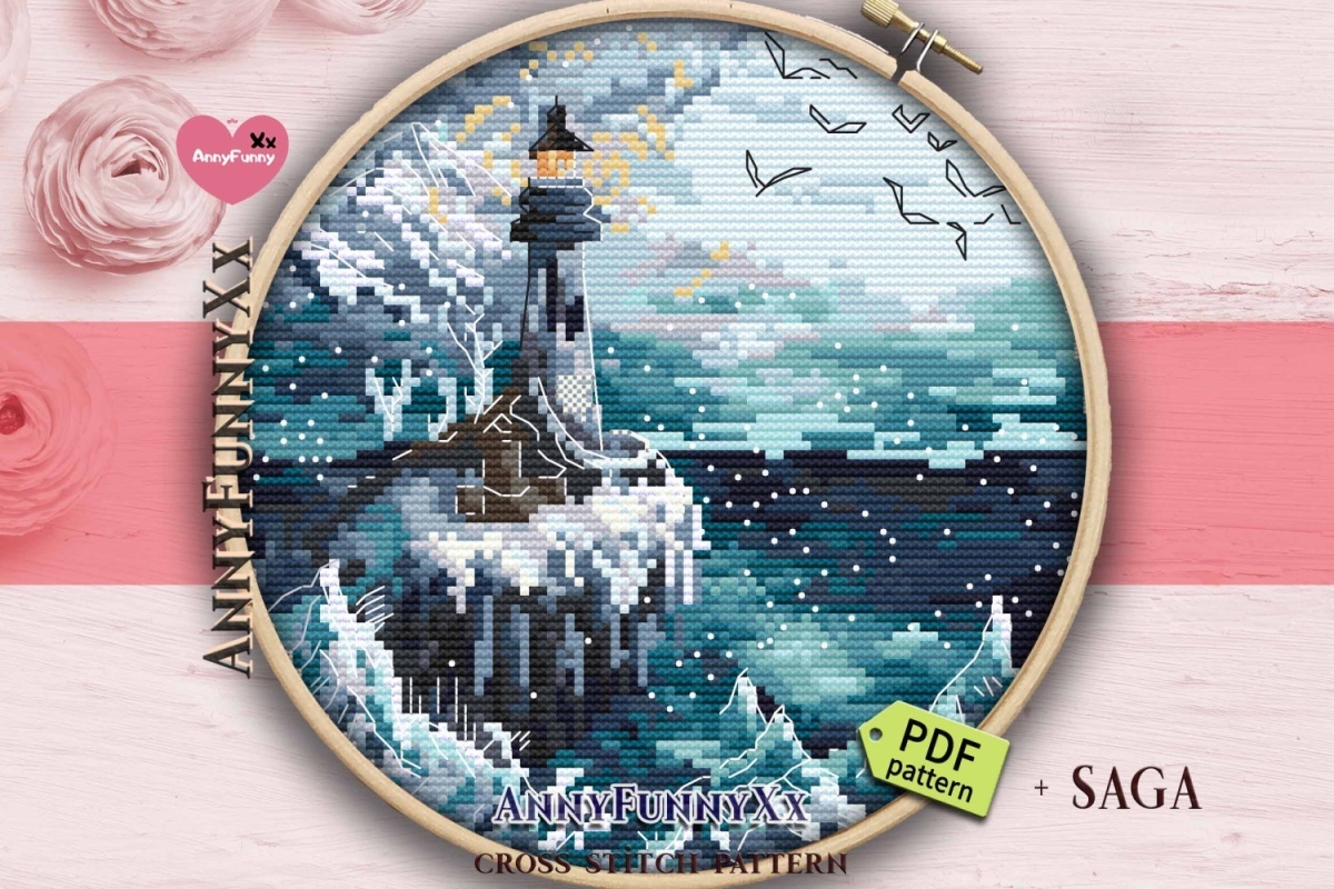 Ice Lighthouses. Guiding Light Cross Stitch Pattern фото 6
