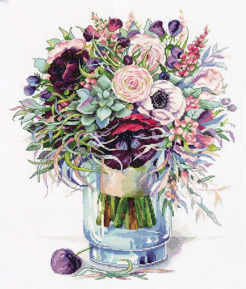 Bouquet with Anemones Cross Stitch Kit фото 1