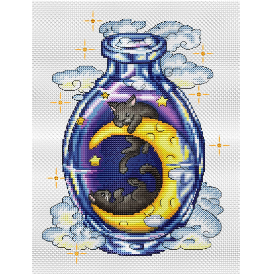 Potion with Сats Cross Stitch Pattern фото 1