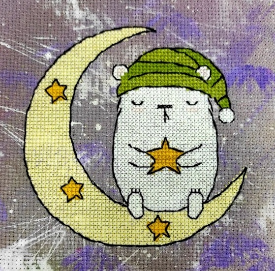 Bear on the Moon Cross Stitch Pattern фото 3