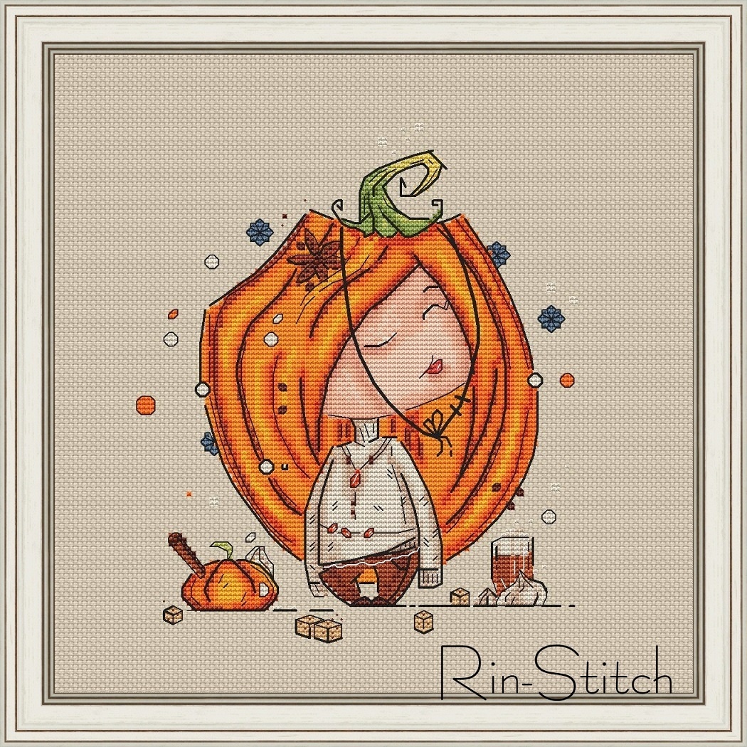 Pumpkin Latte Cross Stitch Pattern фото 1