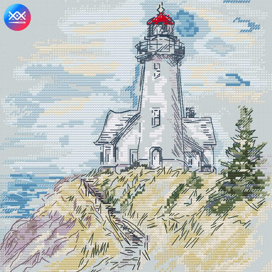 Lighthouse on the Hill Cross Stitch Chart фото 4