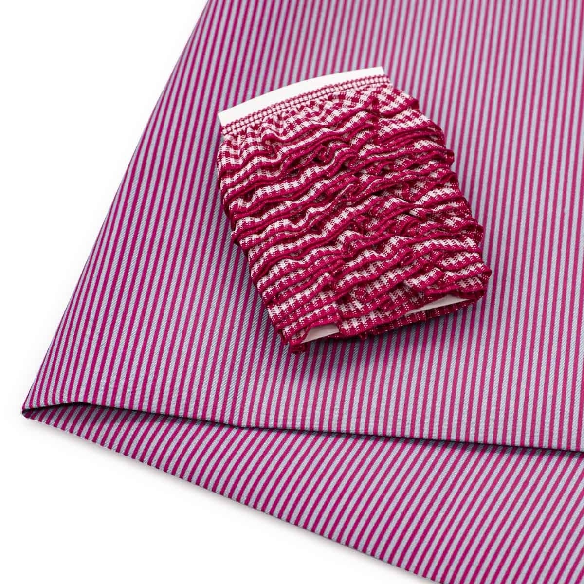 Raspberry Polyester Patchwork Fabric with Quilling Braid фото 1