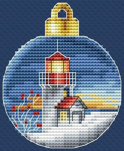 Christmas Bauble. Lighthouse 2-3 Cross Stitch Pattern фото 1