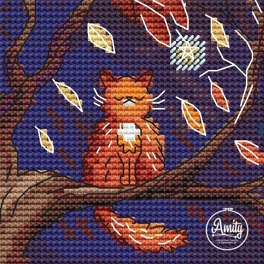 Red Cat Cross Stitch Pattern фото 1