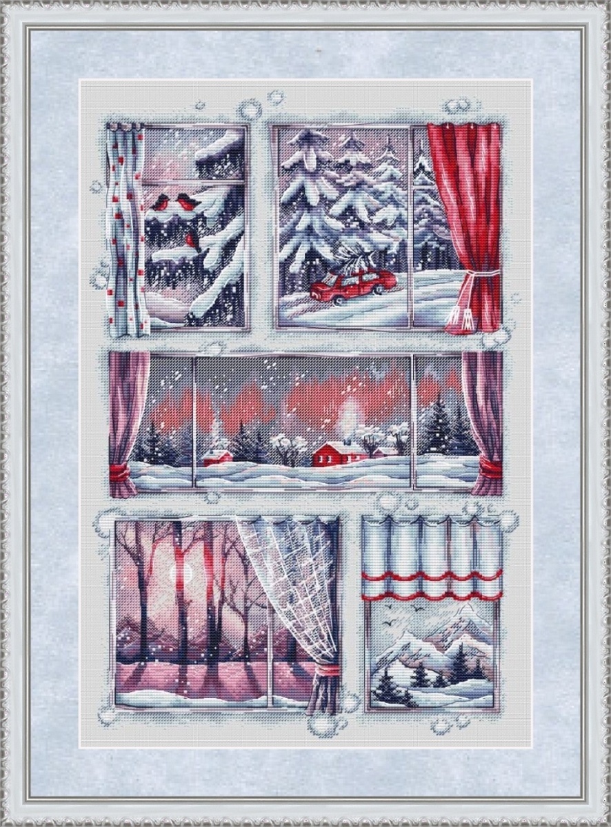 Winter Windows Cross Stitch Pattern фото 1