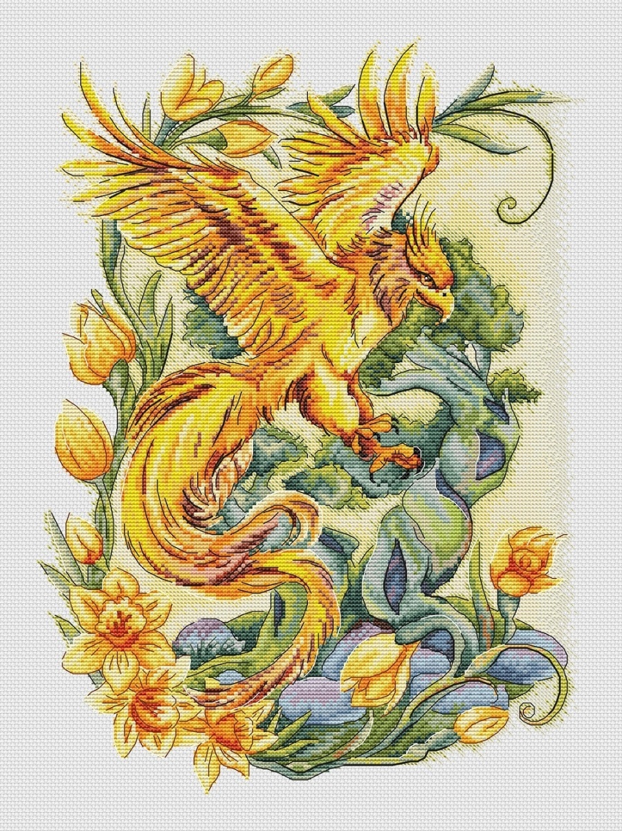 Diptych. Phoenix Cross Stitch Pattern фото 1