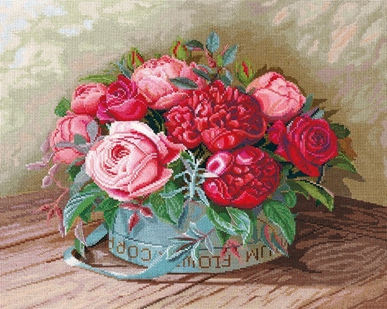 Peonies and Roses Cross Stitch Kit фото 1