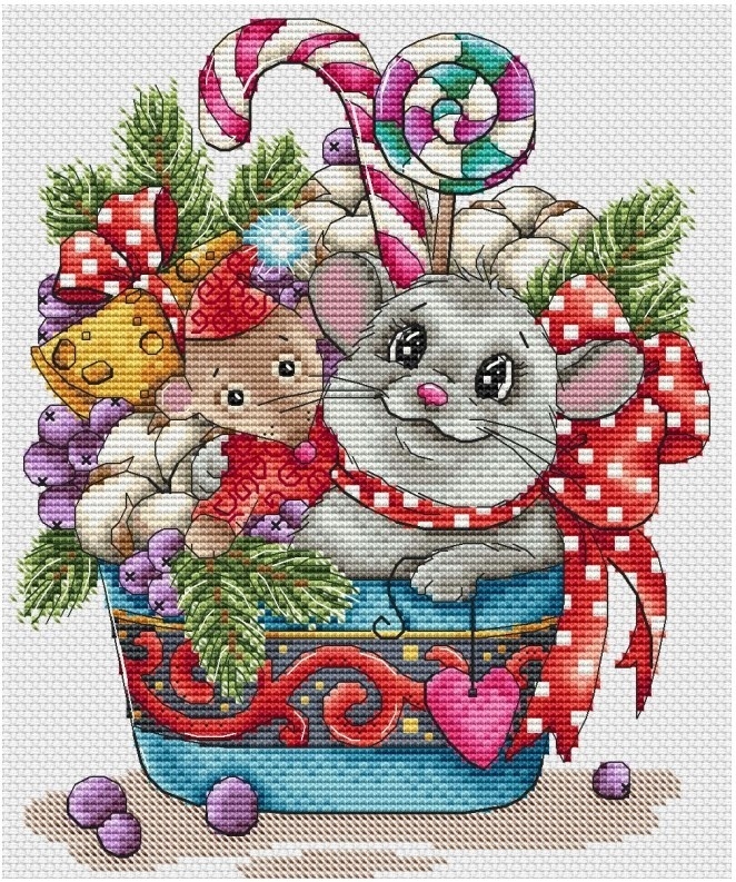 Happy Mouse Cross Stitch Pattern фото 1