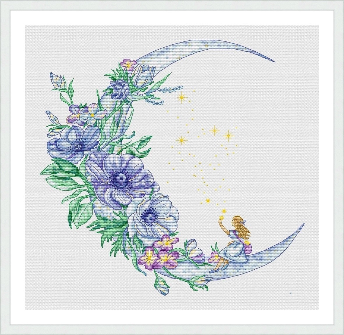 Flower Moon Fairy Cross Stitch Pattern фото 2