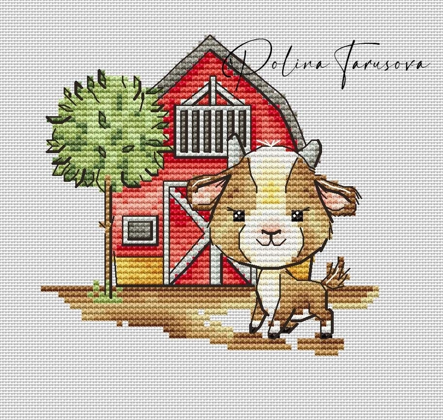 Farm. Goat Cross Stitch Pattern фото 1