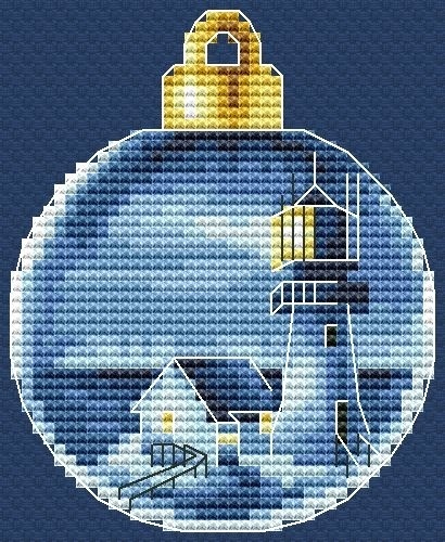 Christmas Bauble. Lighthouse 1 Cross Stitch Pattern фото 1