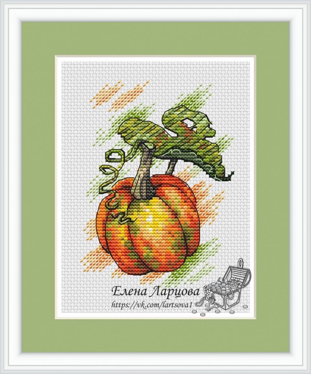 Pumpkin Cross Stitch Pattern фото 1