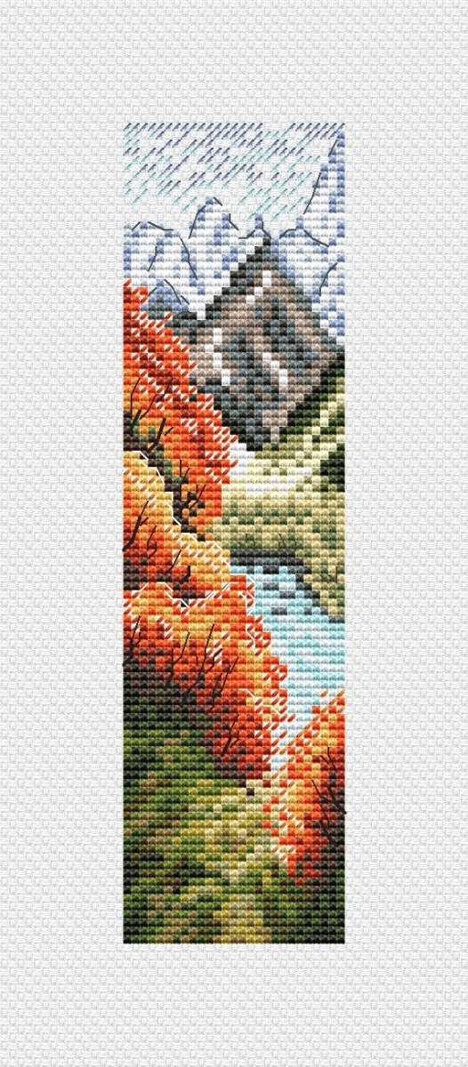 Fall in the Mountains Cross Stitch Pattern фото 1