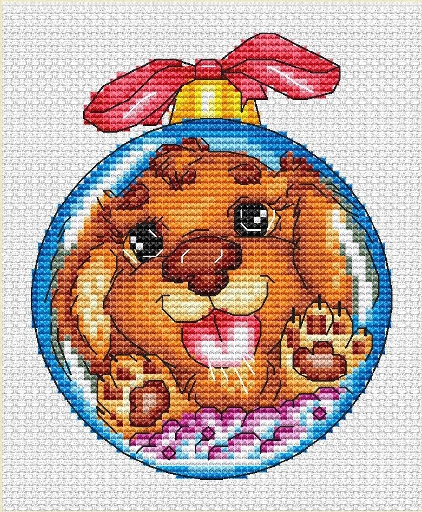Christmas Puppy Cross Stitch Pattern фото 1