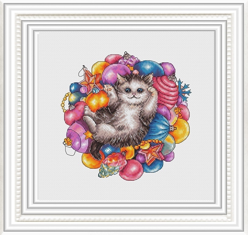 Playful Kitten Cross Stitch Pattern фото 1