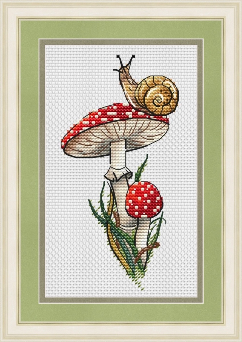 Snail on Fly Agaric Cross Stitch Chart фото 2