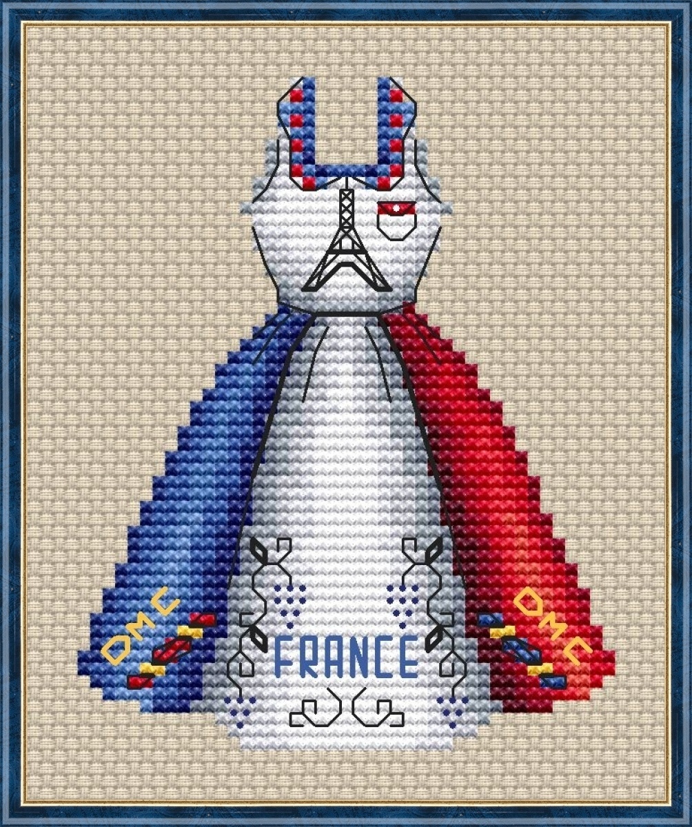 Dress. France Cross Stitch Pattern фото 1
