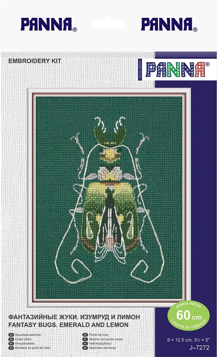 Fantasy Bugs. Emerald and Lemon Cross Stitch Kit фото 2