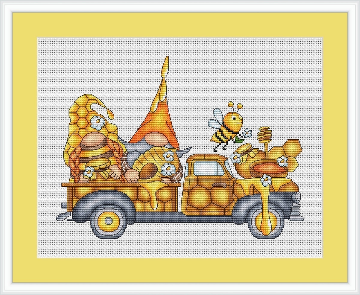 Honey Truck Cross Stitch Pattern фото 1