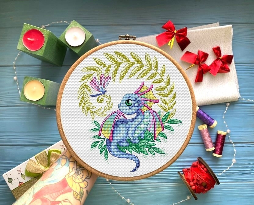 A Summer Dragon Cross Stitch Pattern фото 2