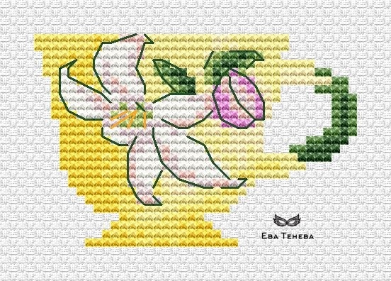 Citrus Tea Set Cross Stitch Pattern фото 3