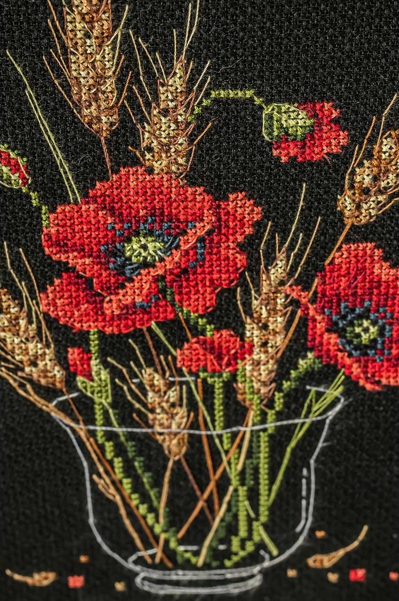 Poppy Flowers Cross Stitch Kit фото 2