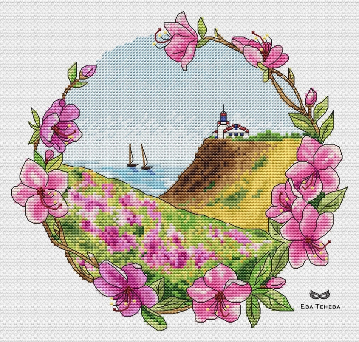 Blooming Hills Cross Stitch Pattern фото 1