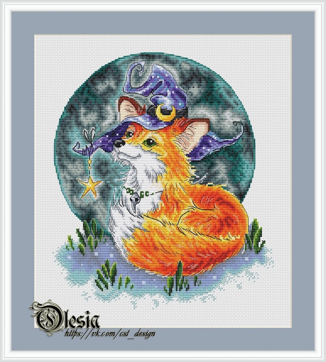 Fox - Witch Cross Stitch Pattern фото 1
