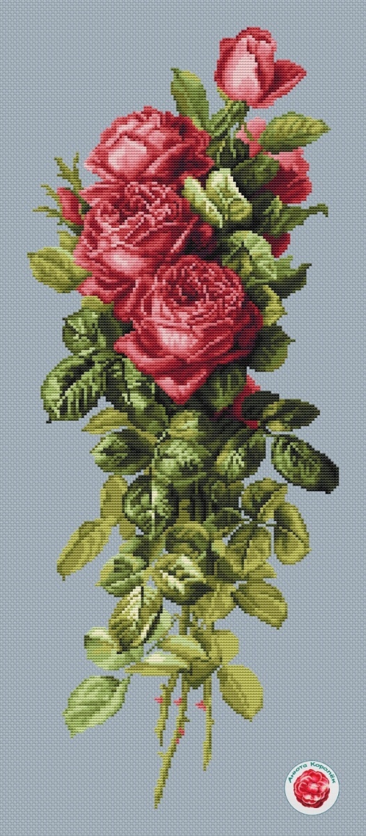 Red Bouquet Cross Stitch Pattern фото 2