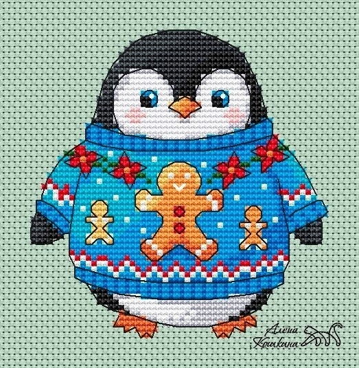 A Christmas Penguin Cross Stitch Chart фото 1