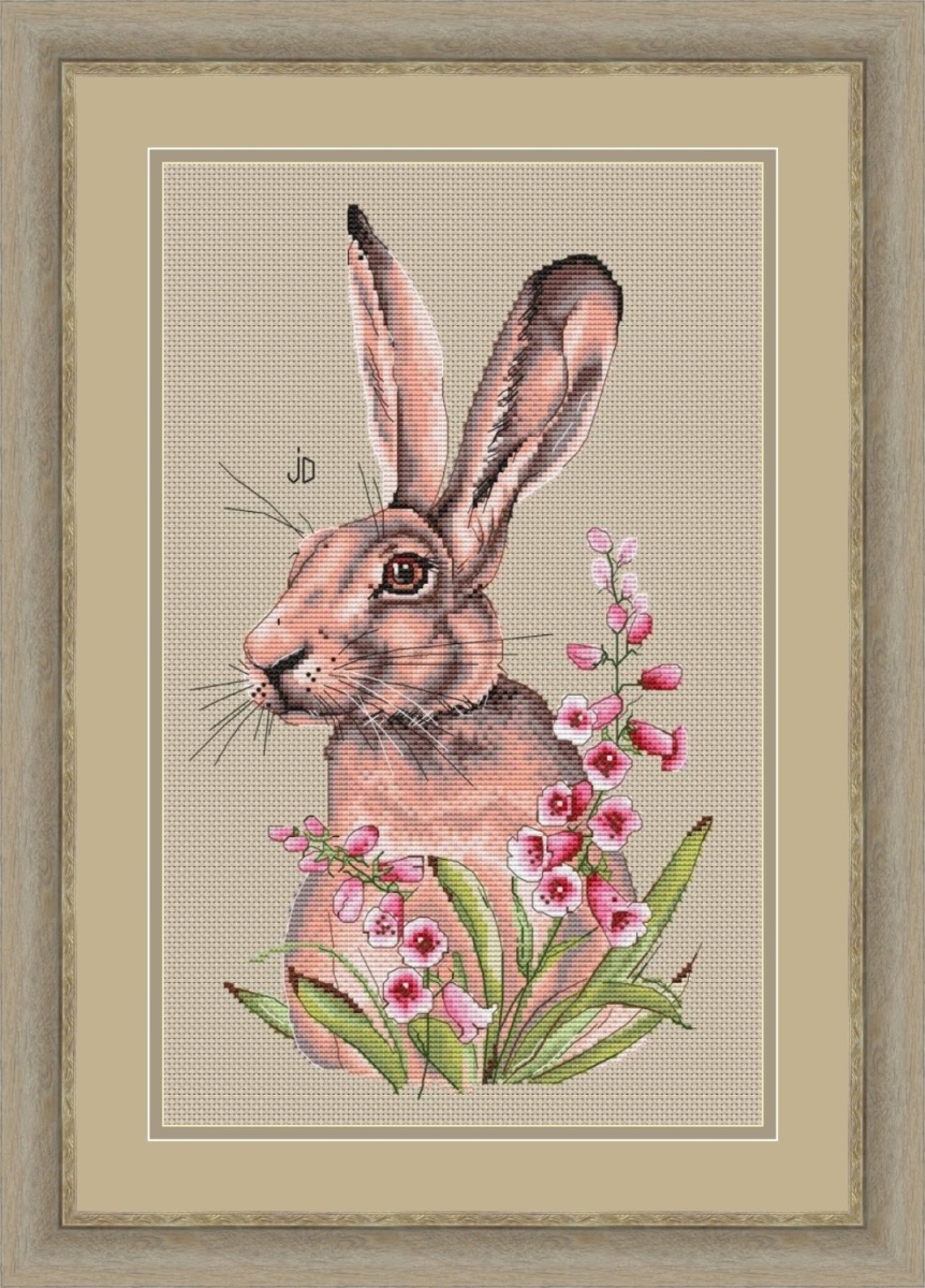 Spring Big-Ears Bunny Cross Stitch Pattern фото 1