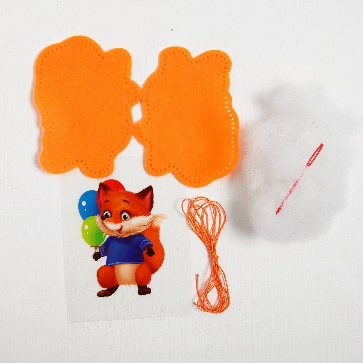 Fox with Balloons Felt Toy Sewing Kit with Thermal Sticker фото 4