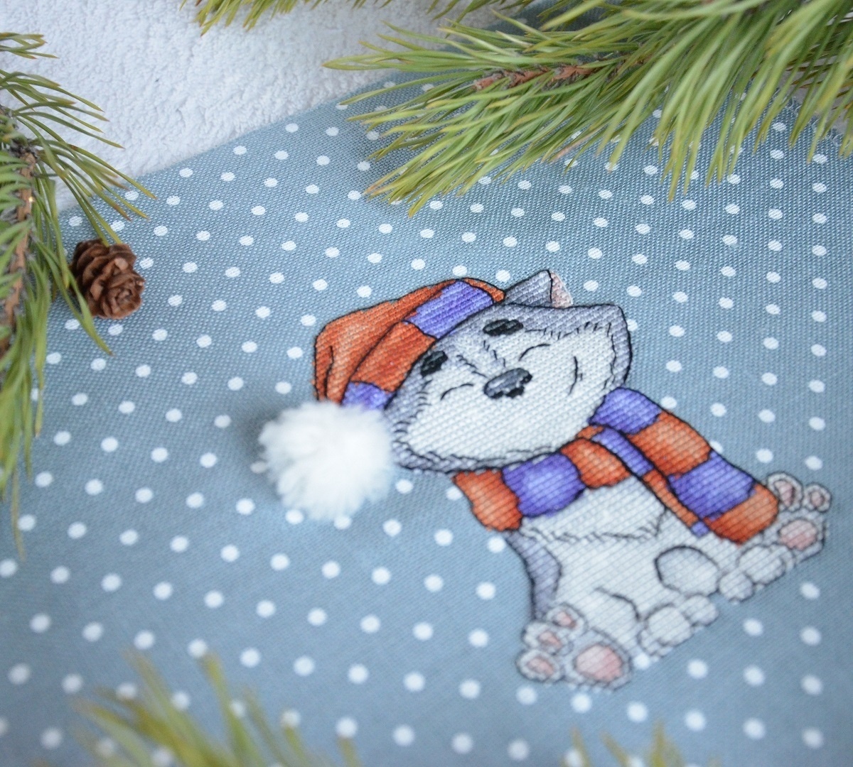 Winter Husky Cross Stitch Pattern фото 3