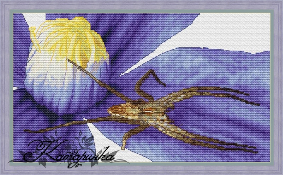 Spider on a Flower Cross Stitch Pattern фото 1
