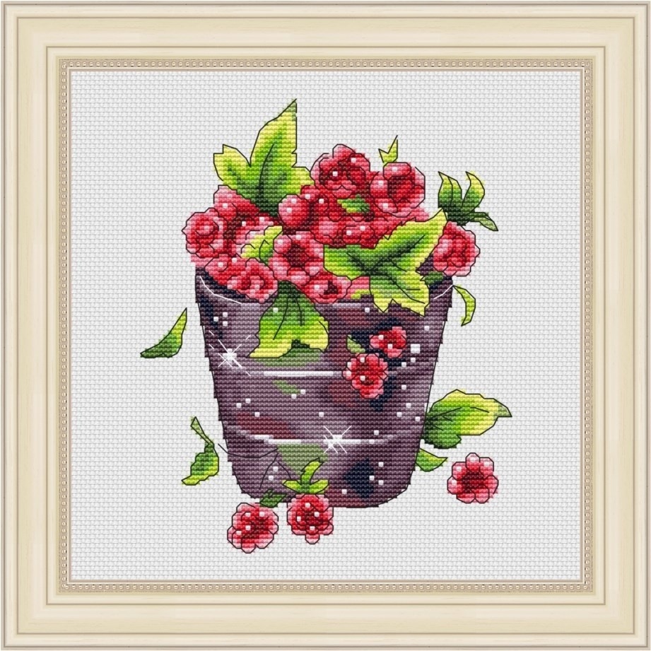 Berries. Raspberry Cross Stitch Pattern фото 1