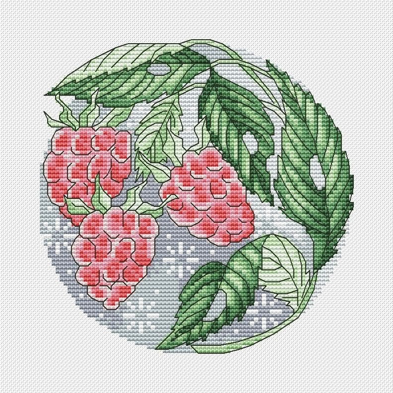 Raspberry Circle Cross Stitch Pattern фото 1